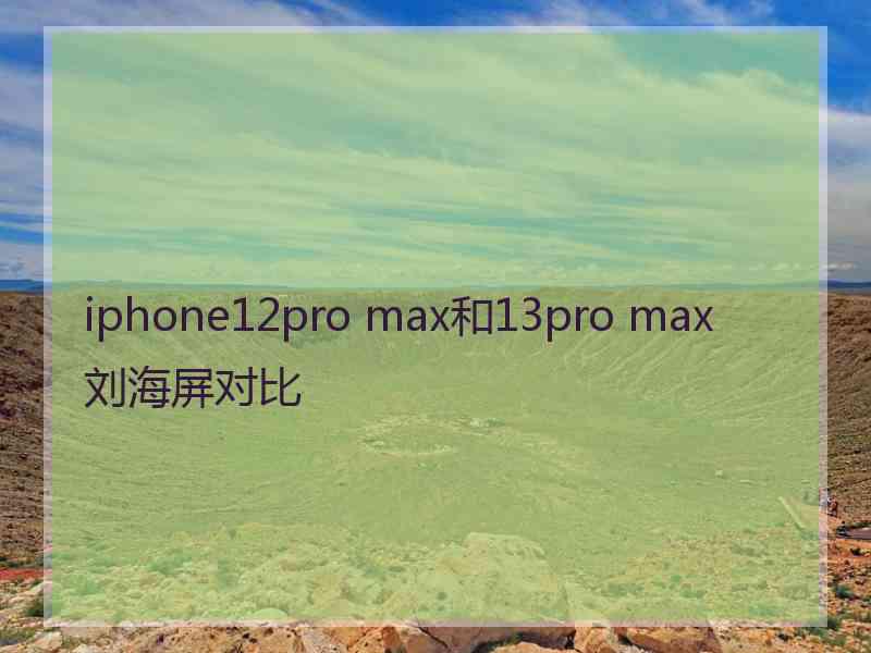 iphone12pro max和13pro max刘海屏对比