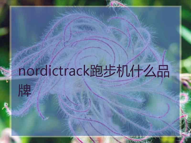 nordictrack跑步机什么品牌