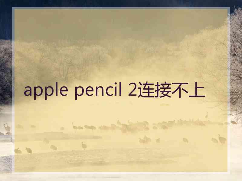 apple pencil 2连接不上