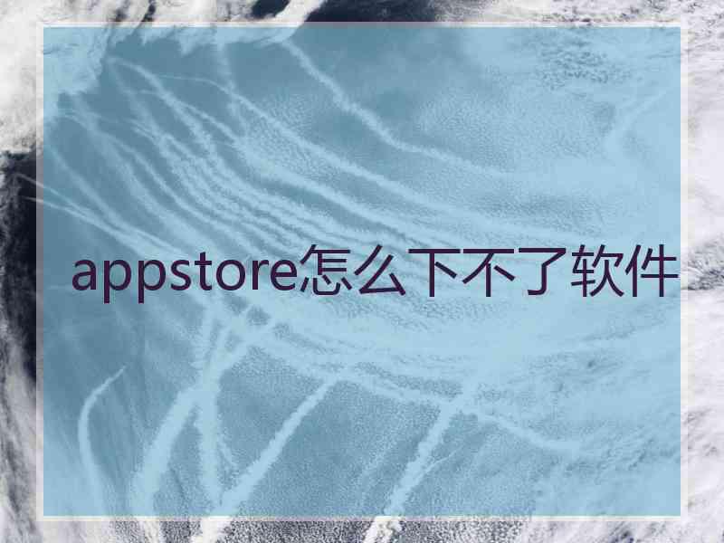 appstore怎么下不了软件