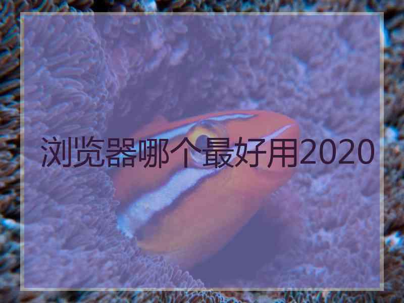 浏览器哪个最好用2020