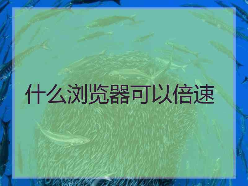 什么浏览器可以倍速