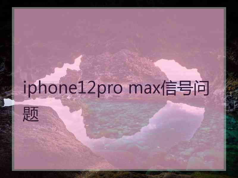 iphone12pro max信号问题