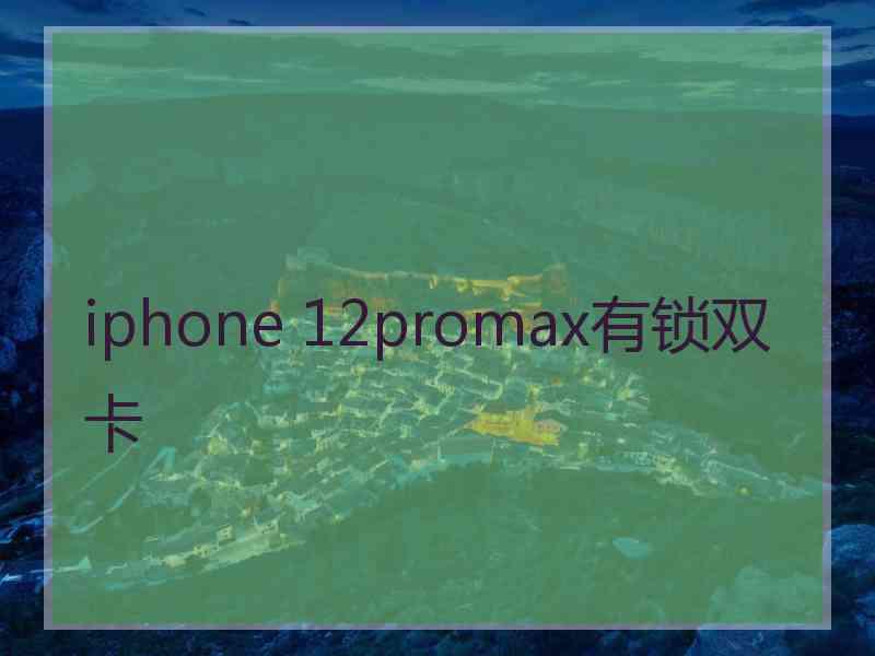 iphone 12promax有锁双卡