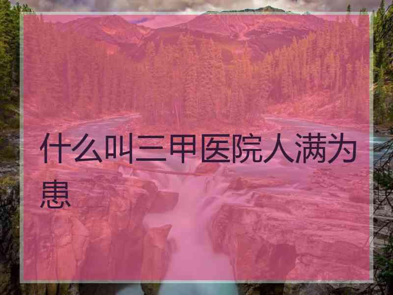 什么叫三甲医院人满为患