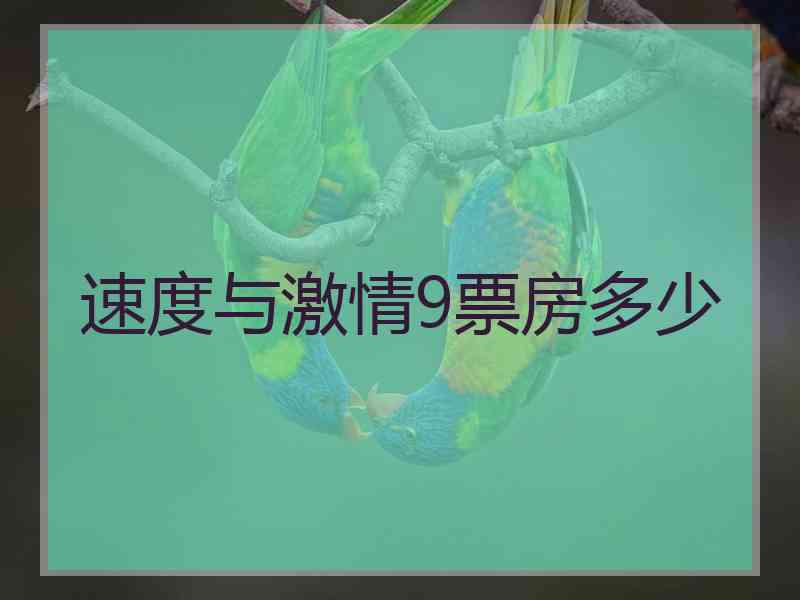 速度与激情9票房多少