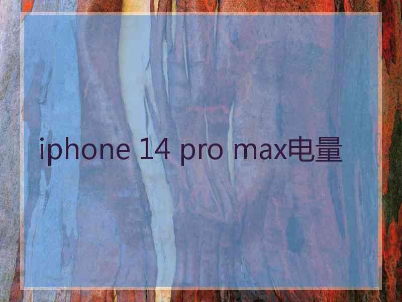 iphone 14 pro max电量