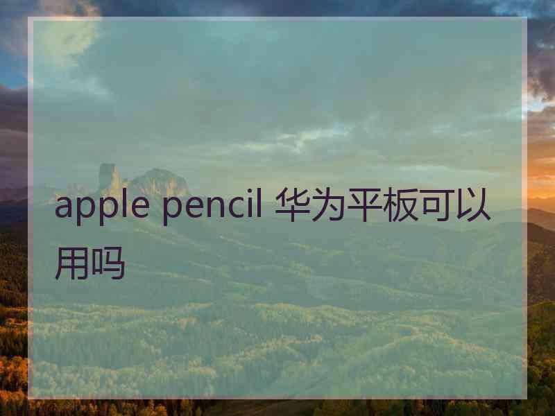 apple pencil 华为平板可以用吗