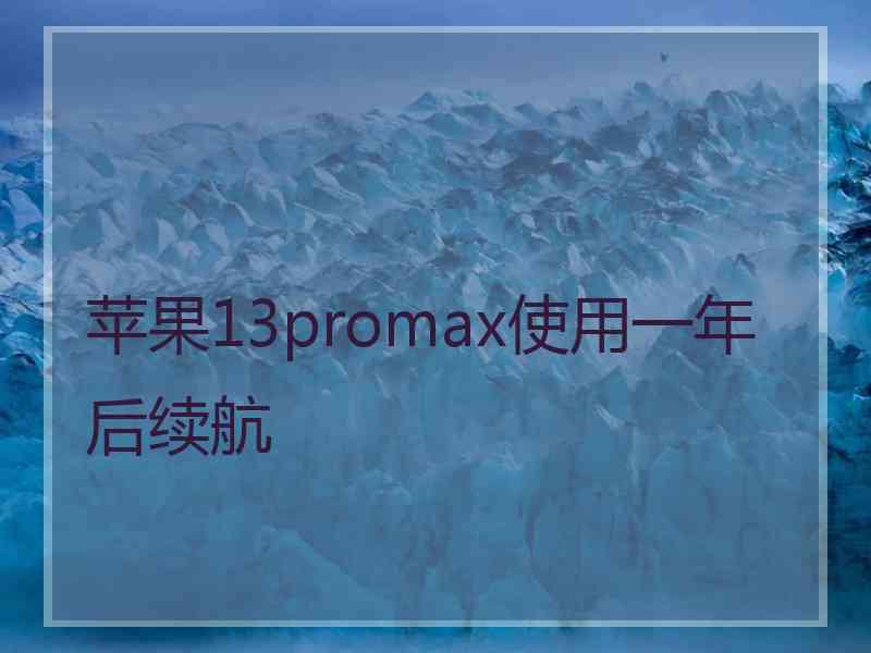 苹果13promax使用一年后续航