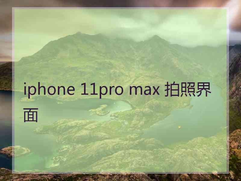 iphone 11pro max 拍照界面