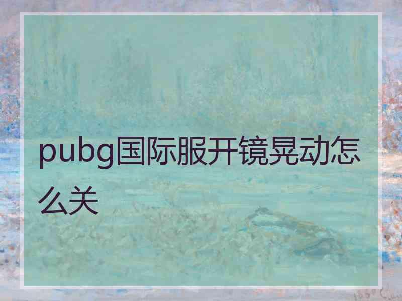 pubg国际服开镜晃动怎么关