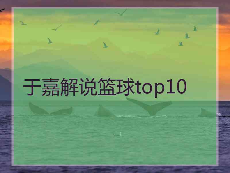 于嘉解说篮球top10