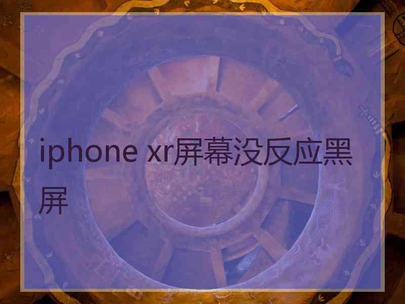 iphone xr屏幕没反应黑屏