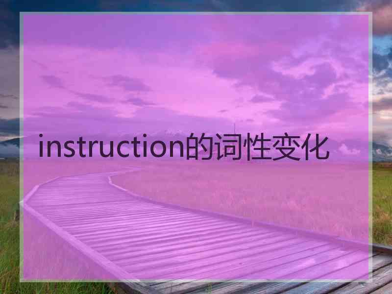 instruction的词性变化