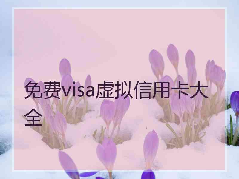 免费visa虚拟信用卡大全