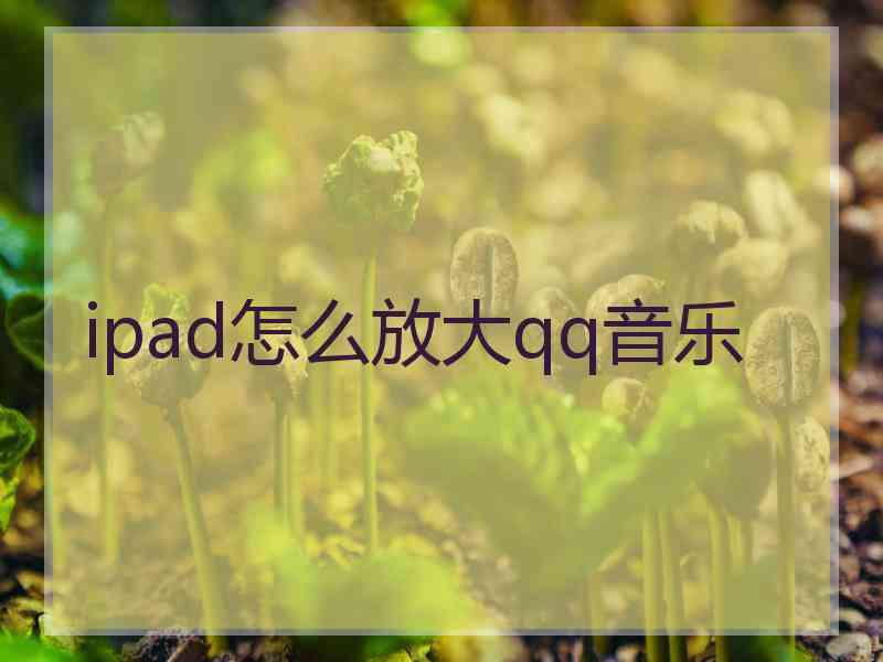 ipad怎么放大qq音乐