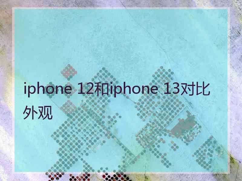 iphone 12和iphone 13对比外观