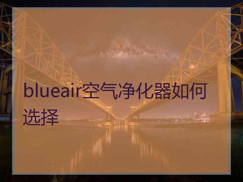 blueair空气净化器如何选择