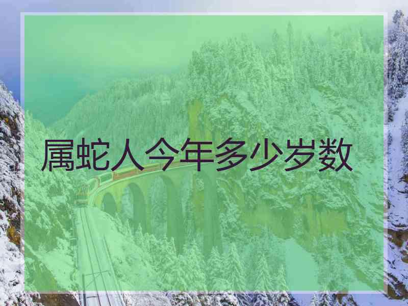 属蛇人今年多少岁数