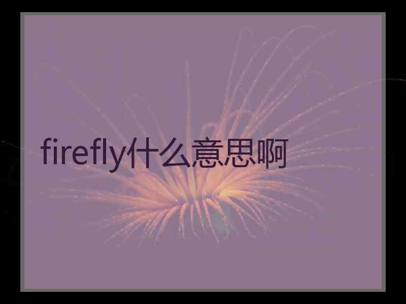 firefly什么意思啊