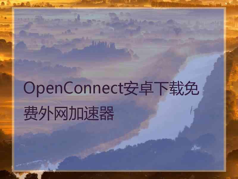 OpenConnect安卓下载免费外网加速器