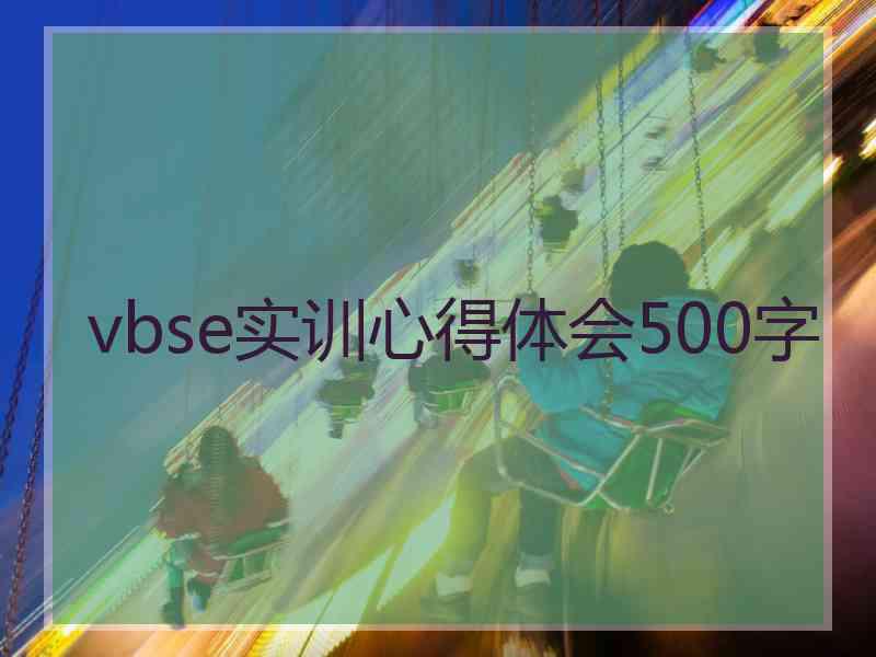 vbse实训心得体会500字