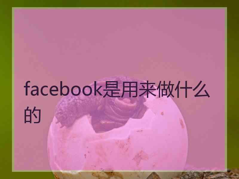 facebook是用来做什么的