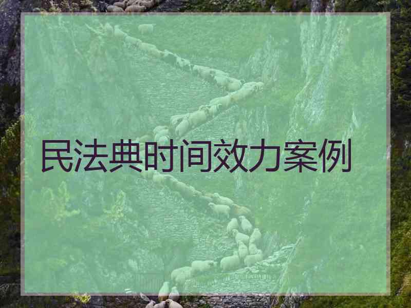 民法典时间效力案例