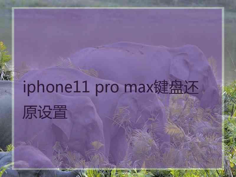 iphone11 pro max键盘还原设置