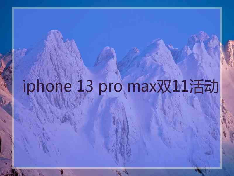 iphone 13 pro max双11活动