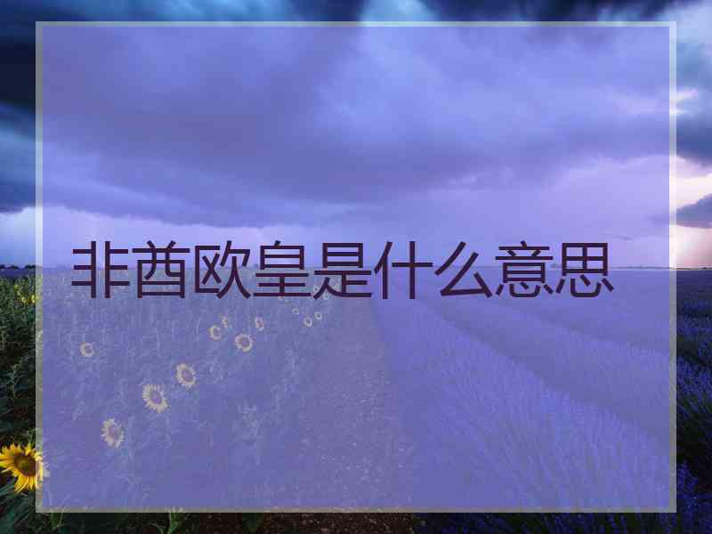 非酋欧皇是什么意思