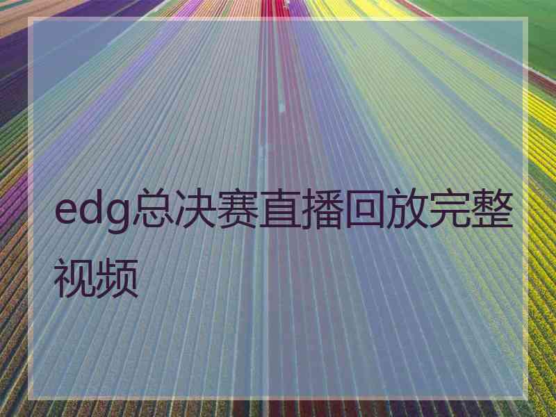 edg总决赛直播回放完整视频