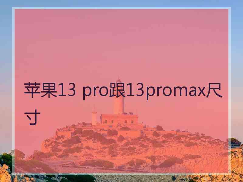 苹果13 pro跟13promax尺寸