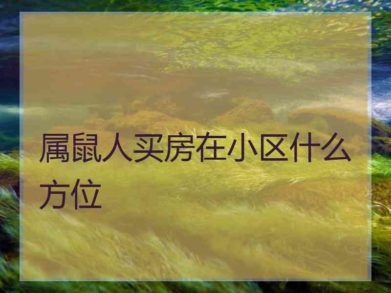 属鼠人买房在小区什么方位