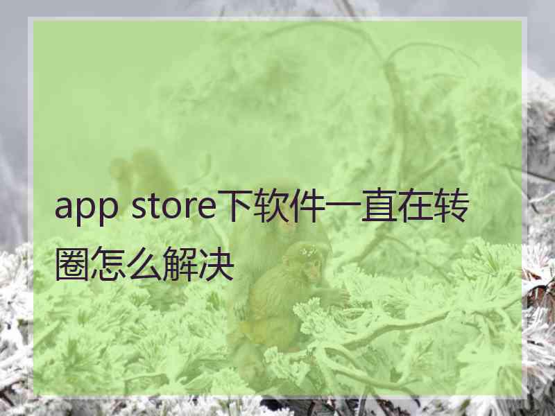 app store下软件一直在转圈怎么解决