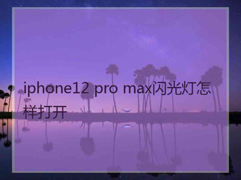 iphone12 pro max闪光灯怎样打开