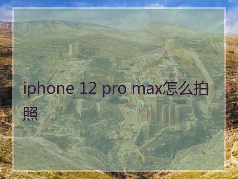 iphone 12 pro max怎么拍照