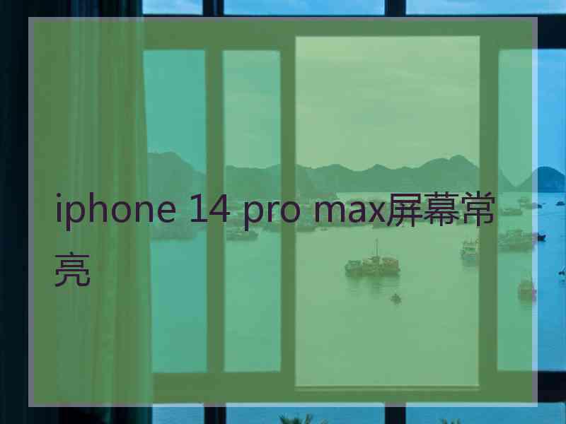 iphone 14 pro max屏幕常亮