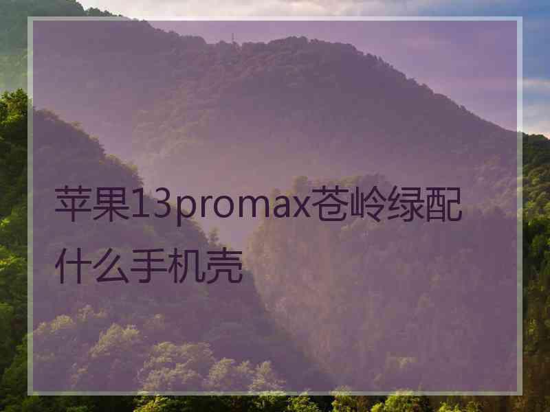 苹果13promax苍岭绿配什么手机壳