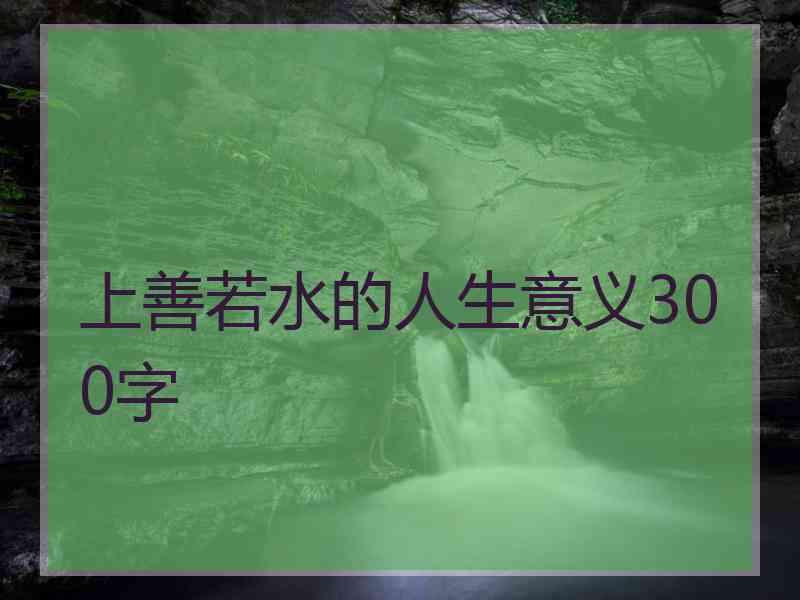 上善若水的人生意义300字