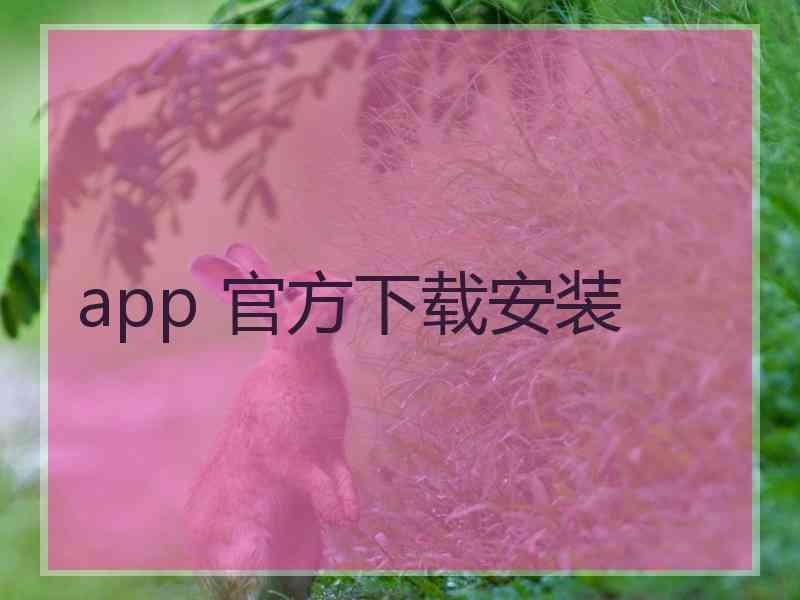 app 官方下载安装