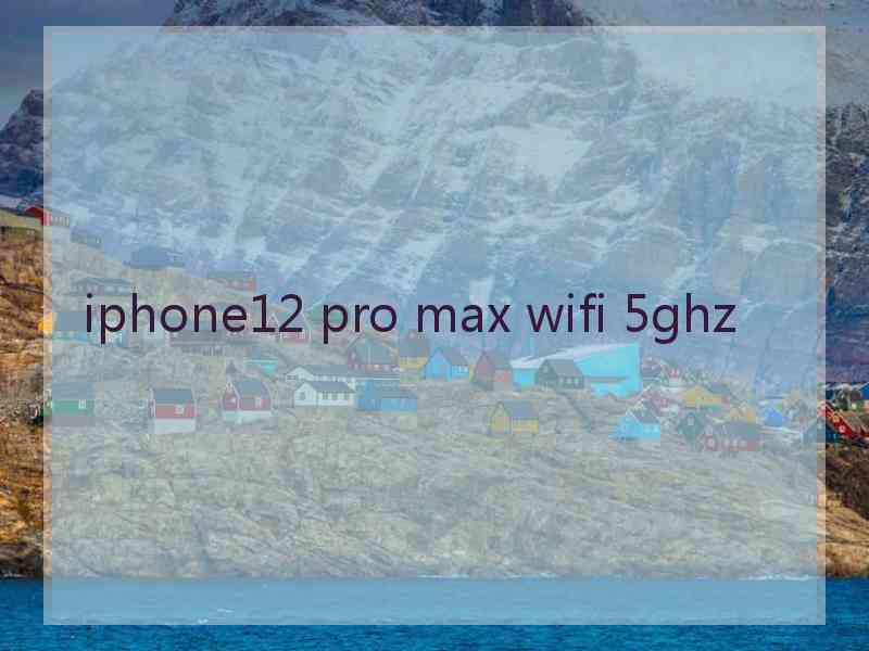 iphone12 pro max wifi 5ghz