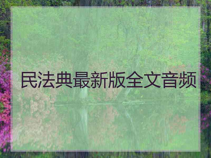 民法典最新版全文音频