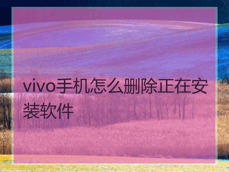 vivo手机怎么删除正在安装软件