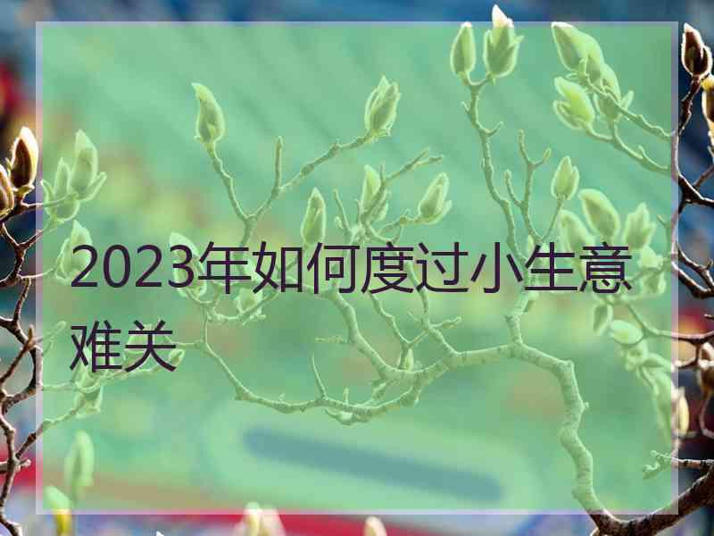 2023年如何度过小生意难关