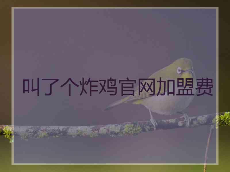 叫了个炸鸡官网加盟费