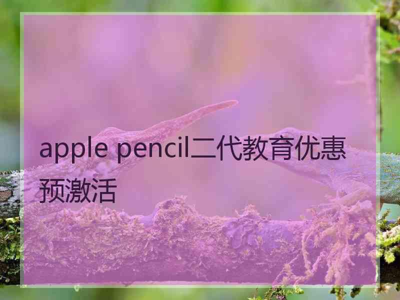 apple pencil二代教育优惠预激活