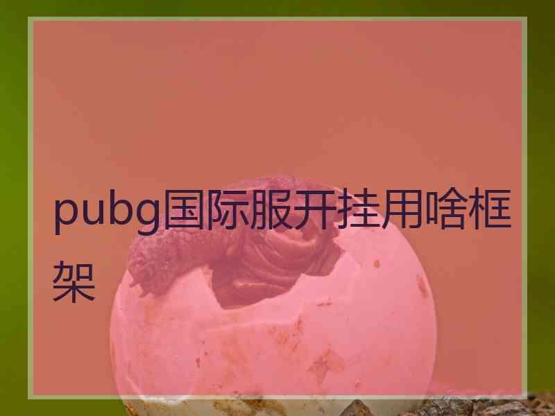 pubg国际服开挂用啥框架