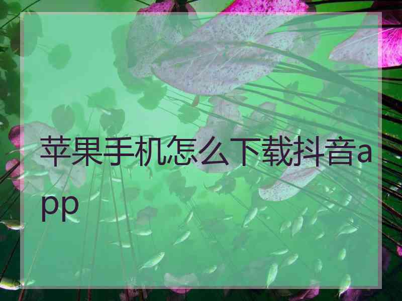 苹果手机怎么下载抖音app