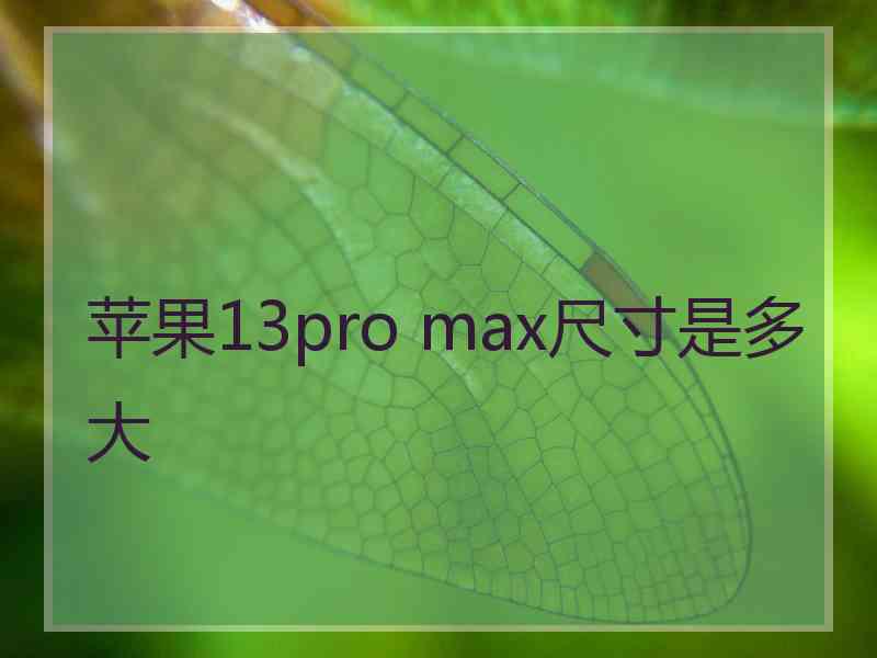 苹果13pro max尺寸是多大